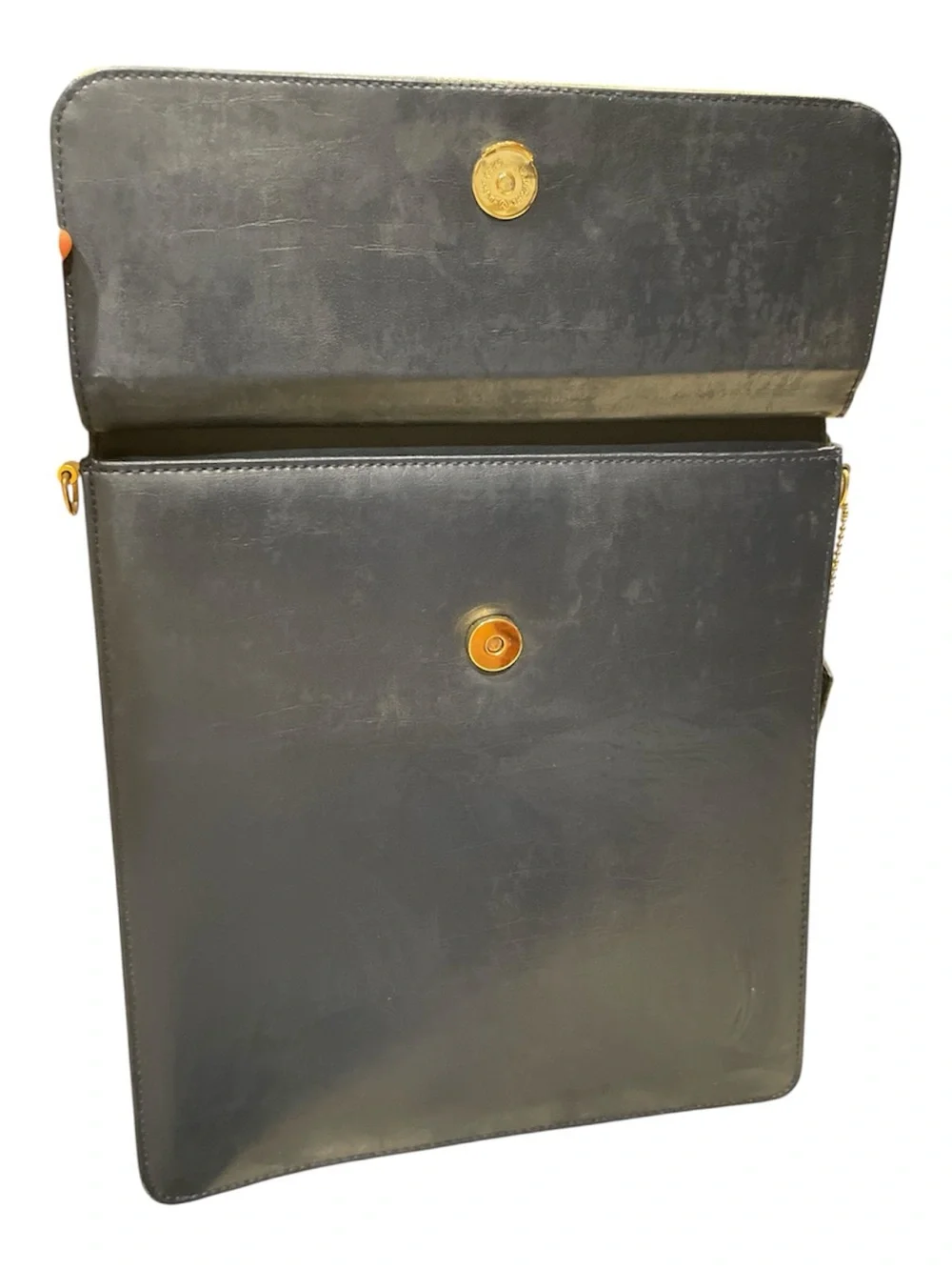 Bellerose Navy Blue Leather Top-Handle Handbag